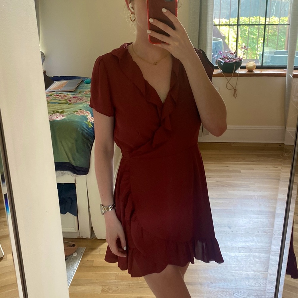 Sunday Best Wrap Dress (Aritzia) Gem